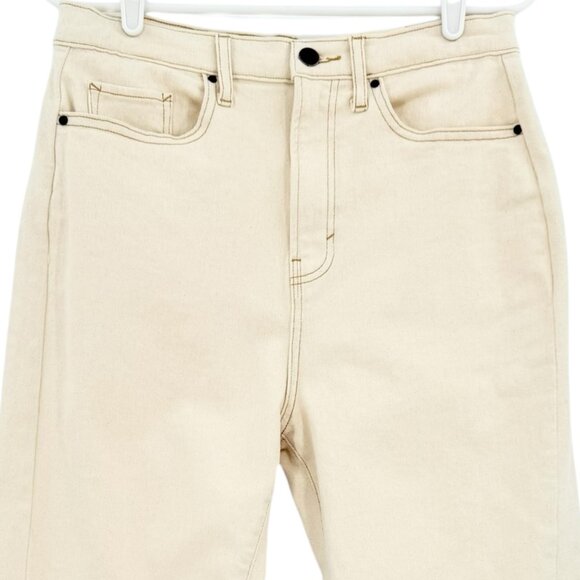 A.n.a Women's High-Rise Stretch Cream Curve Tapered Barrel Denim Jeans Size 8 NW - Picture 3 of 12